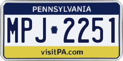 PA license plate MPJ2251