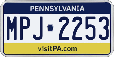 PA license plate MPJ2253