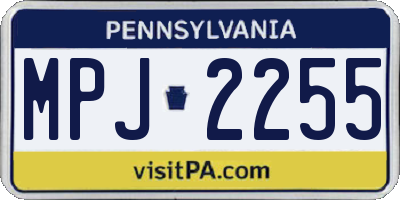 PA license plate MPJ2255