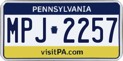 PA license plate MPJ2257