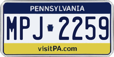 PA license plate MPJ2259