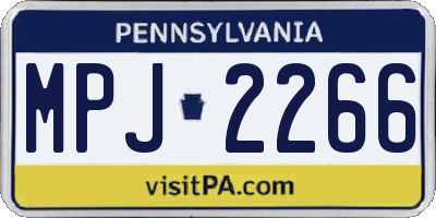 PA license plate MPJ2266