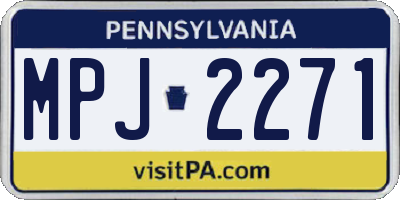 PA license plate MPJ2271