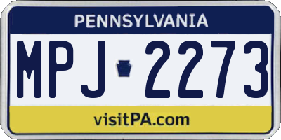 PA license plate MPJ2273