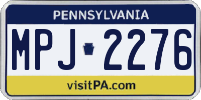 PA license plate MPJ2276