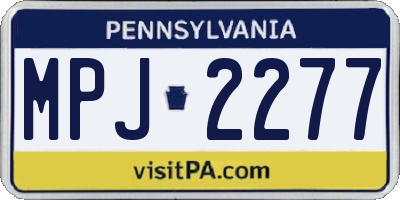 PA license plate MPJ2277
