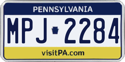 PA license plate MPJ2284