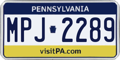 PA license plate MPJ2289