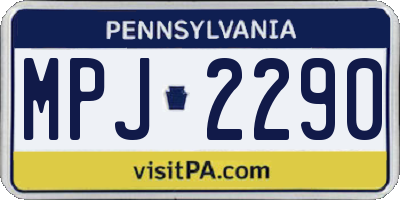 PA license plate MPJ2290