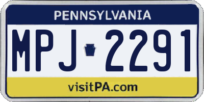 PA license plate MPJ2291