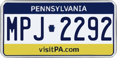 PA license plate MPJ2292