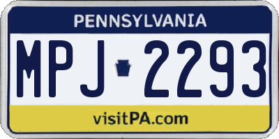 PA license plate MPJ2293