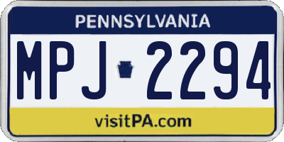 PA license plate MPJ2294