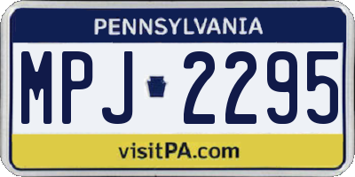 PA license plate MPJ2295