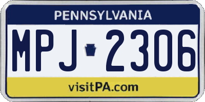 PA license plate MPJ2306
