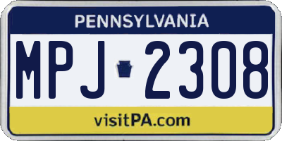 PA license plate MPJ2308
