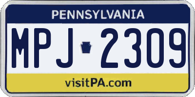 PA license plate MPJ2309