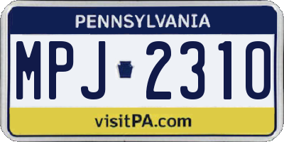 PA license plate MPJ2310