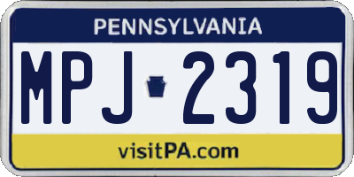 PA license plate MPJ2319