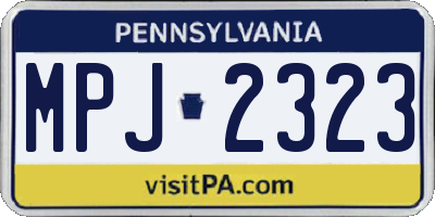 PA license plate MPJ2323