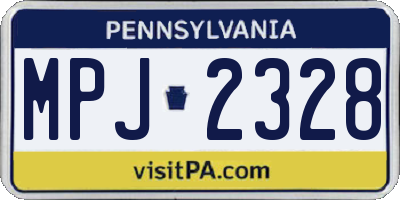 PA license plate MPJ2328