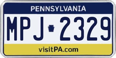 PA license plate MPJ2329