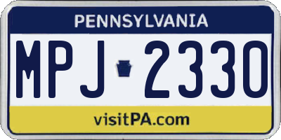 PA license plate MPJ2330