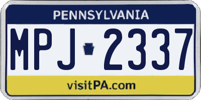 PA license plate MPJ2337