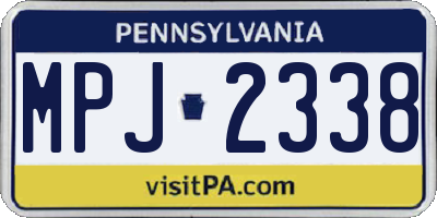 PA license plate MPJ2338