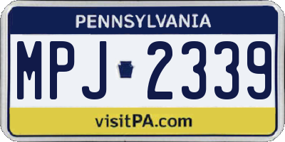 PA license plate MPJ2339