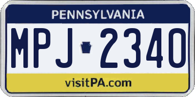 PA license plate MPJ2340