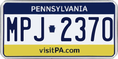 PA license plate MPJ2370