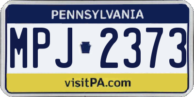 PA license plate MPJ2373