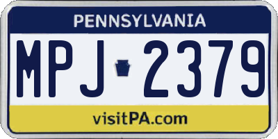 PA license plate MPJ2379