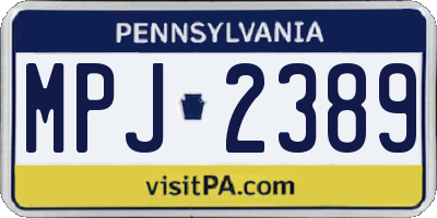 PA license plate MPJ2389