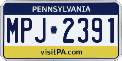 PA license plate MPJ2391