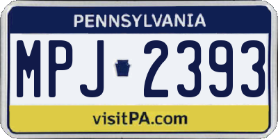 PA license plate MPJ2393