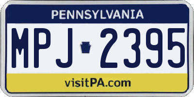 PA license plate MPJ2395