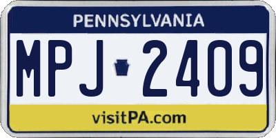 PA license plate MPJ2409