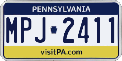 PA license plate MPJ2411