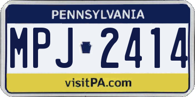 PA license plate MPJ2414