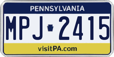 PA license plate MPJ2415