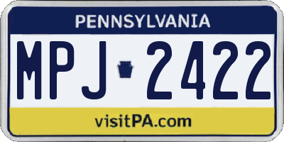 PA license plate MPJ2422
