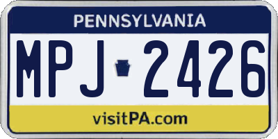 PA license plate MPJ2426