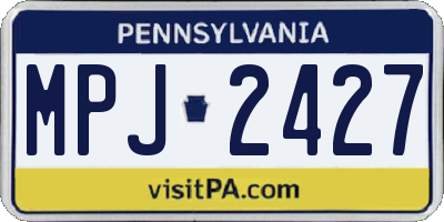 PA license plate MPJ2427