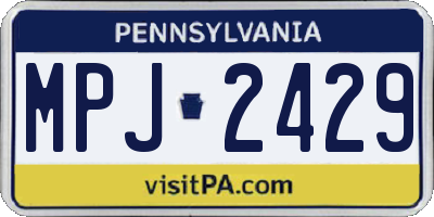 PA license plate MPJ2429