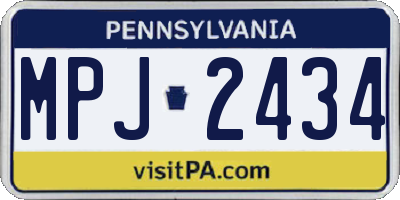 PA license plate MPJ2434
