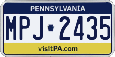 PA license plate MPJ2435