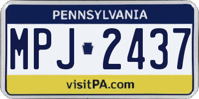 PA license plate MPJ2437