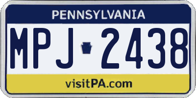 PA license plate MPJ2438